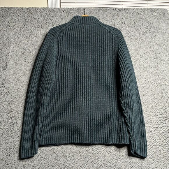 Vintage 90's GAP Green Ribbed Full Zip Cardigan Sweater Size XL 100% Cotton - Picture 8 of 9